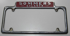 VTG Sommers Chrysler-Plymouth Atlanta GA Metal License Plate Frame Tag Cover Oil picture