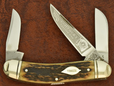 BULLDOG BRAND SOLINGEN GERMANY KENTUCKY TOBACCO STAG SOWBELLY KNIFE NICE (33711 picture