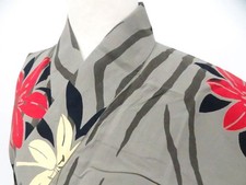 JAPANESE KIMONO YUKATA KHAKI 150.5 cm 4 ft 11 in COTTON ZZ1958 picture