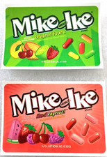 Vtg 2 Mike & Ike Candy Vending Machine Display Stickers 2012 & 2009 NOS NEW picture
