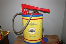 Vintage 1950's Blue Sunoco Gas Station Oil Grease Pump Lubester Can Sign NICE picture