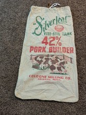 Vintage Silverleaf Vite-Min-Tank Feed Sack Bag 42% Pork Builder Cologne, MN picture