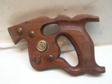Thumbhole Saw Handle w/ nuts DISSTON PHILA hand saw Vintage Tools picture