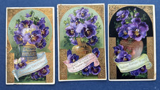 SET 3 Birthday Antique Postcards. EMB, Strong Gold. Unique. PUBL: B&S. NICE picture