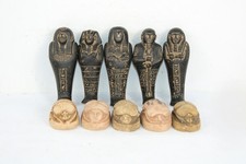 Rare Ancient Egyptian Antique 5 Ushabties Statues and 5 Scarabs BC Egyptology picture