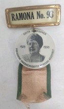 Vintage Edith M Spooner President Massachusetts Rebekah Assembly Pinback picture