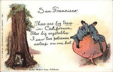 Postcard SAN FRANCISCO CA Big Tree Mariposa Grove SLEEPING POLICEMEN COPS picture