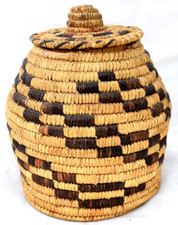 Vintage Native American Indian Handmade Basket with Lid picture