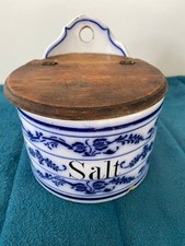 Antique Hanging Salt Cellar With wood Top Made In Germany picture