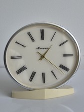 VTG Soviet MOLNIJA Mechanical Desk Clock 1970s – USSR Table Clock Retro WORKS picture