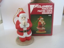 Flambro Porcelain Praying Santa Ornament 3