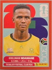 Panini FIFA World Cup 2026 Soccer Card Khulumani Ndamane RSA 7 Red Border picture