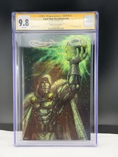 God Emperor Doom CGC 9.8 Sajad Shah Signed Sketchbook Pixeled Foil /15 Dr. Doom picture