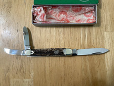 Hen & Rooster 3-Blade Stockman Pocketknife Stag Handle Solingen Germany *NM* picture