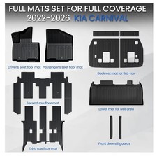 Floor Mats Set for 2022-2026 Kia Carnival, All Weather TPE Backrest Mat picture