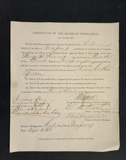 1863 antique CIVIL WAR SOLDIER DISCHARGE nj vol HEANEY lost left arm in battle picture