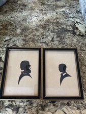 Vintage framed silhouette portraits from 1940 Kentucky state fair. picture