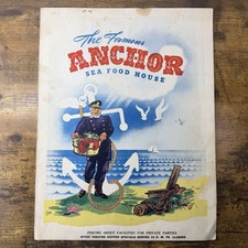 1949 Anchor Sea Food House Menu New York City 57th St Nautical Art Vintage NYC picture