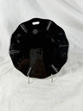 Vintage LSA Cast Iron Trivet Black Enamel Scalloped 6.5