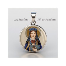 Saint Margaret Of Scotland 925 Sterling Silver Christian Medal picture