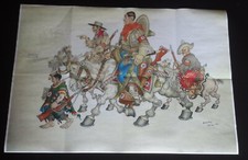 1943 WWii USA AMERICA TOJO JAPAN HORSE GLOBE CARICATURE CARTOON COMIC WAR POSTER picture