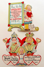 Vintage 1930's Alice In Wonderland VALENTINES Looking Glass & Queen Of Hearts picture