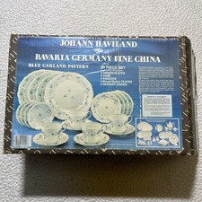 Johann Haviland Fine China 20 Piece Set Blue Garland Pattern New Vintage picture
