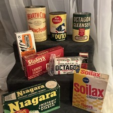 Vintage lot 1950s Niagara Instant Laundry Starch Staleys soilax octagon 9 items  picture
