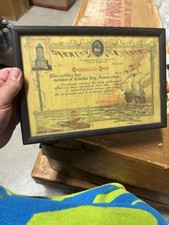 c.1921 Cabrillo Day Association Membership Certificate No. 16 San Pedro CA picture