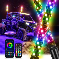 Whip Lights, 2Pcs 1FT RGB LED Whip Lights for Side by Side picture