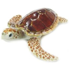 ღ New NORTHERN ROSE Porcelain Figurine LOGGERHEAS SEA TURTLE Aquarium Art Decor picture