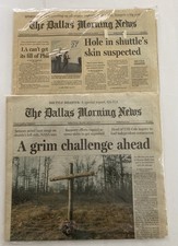 Dallas Morning News Feb 3 & 14 2003 Columbia Disaster Lot Of 2 Clara Harris Case picture