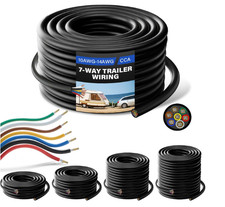Cable Remolque 7 Vías 30 Pies 10-14 AWG CCA 7 Conductores para RV Caravana Camió picture