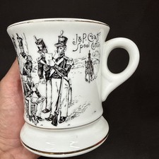 Vintage “J&P Coats’ Spool Cotton” Advertisement Shaving Mug With Military Scene picture