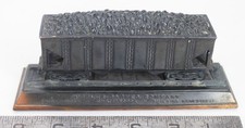 Vintage American Art Works Solid Bronze Coal Car Paperweight Hibbler-Barnes Co picture
