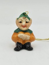 Vintage Porcelain Dresden Irish Lucky Leprechaun Figure Ornament Made in Ireland picture