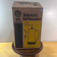 Vtg General Electric CM9 Automatic Coffeemaker Harvest Yellow 9 Cup MCM NOS picture