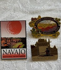 Vtg Utah Enamel Travel Pin Lot Navajo Monument (Scratched), Grand Canyon, Valley picture