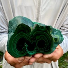 1.52LB Natural Green Malachite Crystal chunk Pattern Ore Specimen Quartz Healing picture
