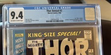 THOR ANNUAL #2 1966 CGC 9.4 ow/white classic destroyer avengers picture