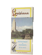 Vintage 1960's Louisiana Official Map Dept of Highways Pelican Baton Rouge picture