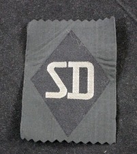German WWII SD Sleeve Diamond – Silver Bullion on Black – Excellent picture