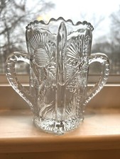 Antique Higbee Cut Glass “Panelled Thistle Design” Spooner Or Celery Vase picture