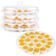Deviled Egg Containers with Lid, 3PCS Deviled Egg Platter Carrier Holder Tray... picture