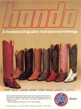Hondo Boots Python Anteater Elephant Watersnake Exotics Vtg Magazine Print Ad picture