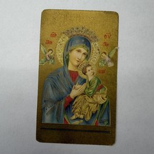 1940s Villa of Our Lady Mount Pocono PA Gold Litho Holy Prayer Card picture