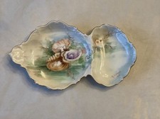 Antique T&V Limoges France Sardine Server/Oyster Sea Life, Shells Tray- Signed picture