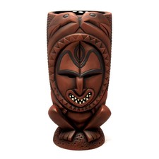 Papua-San Tiki Mug By Tiki Farm and Tank Red Tiki Bar New in Box Mask Red Glaze picture