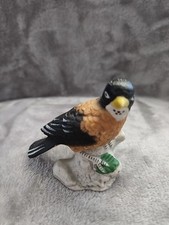 Vintage Porcelain Bird Figurine 3in Robin Songbird Handpainted made in Malaysia picture