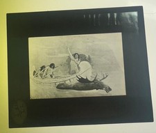 American Painting George DeForest Indian 1855 Moose Magic Lantern Glass Slide picture